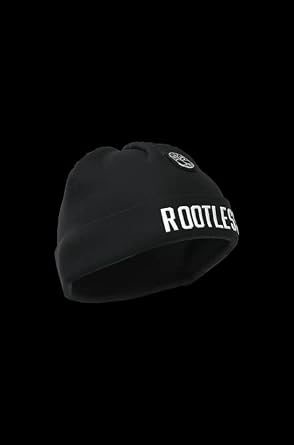 Rootless Beanie White Logo Black
