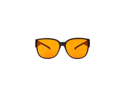 Image of BRADDELL UV Blue Light Blocking Clip-on Amber Fit over Glasses for Driving Car Headlight Glare and Light Sensitivity