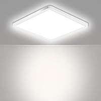 Lampara Led Techo Cuadrado 24W, CHARYJOD Plafon Led Techo 30x30CM Blanco Natural 4500K 2750LM Impermeable IP44 Para Cocina Baño Habitacion Dormitorio Sala de Estar Comedor Pasillo Balcón Hogar-Oficina