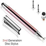 2 in 1 Precision Disc Stylus/Styli Pen, Capacitive Stylus Fiber Tip, Smart Pen with Replacement Disc Compatible with ipad,iPhone and All Touch Screens Cell Phones,Tablets,Laptops