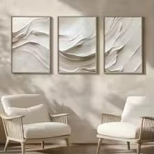 Impression sur toile abstraite salon et lot d'affiches beiges 70x110 cm