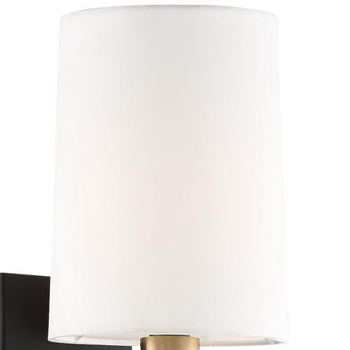 Image of Crystorama TRE-221-AG-BF Trenton Wall Sconce, 1-Light 60 Watts, Antique Brass /Black Forged