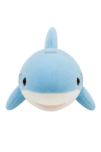 Image of Shark Fish Soft Toy for Girls Boys Kids,Sky Blue,Fish Sea Animal Plush Stuffed Baby Teddy Gift Birthday, 32cm