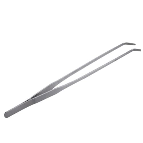 Housoutil 2 Pack 27cm Stainless Steel Straight Curved Tweezers for Aquatic Plant Care for Fish Tank Maintenance