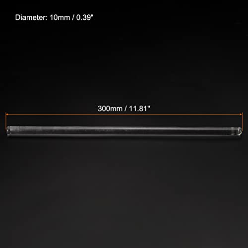 meccanixity 33 borosilicate glass stick 118134 length 10mm dia stir rod mixing tools with both ends round for lab kitchen science 3pcs