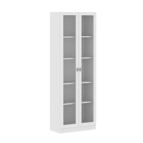 Armário Estante Alto Porta de Vidro ME4115 MDP Branco G69