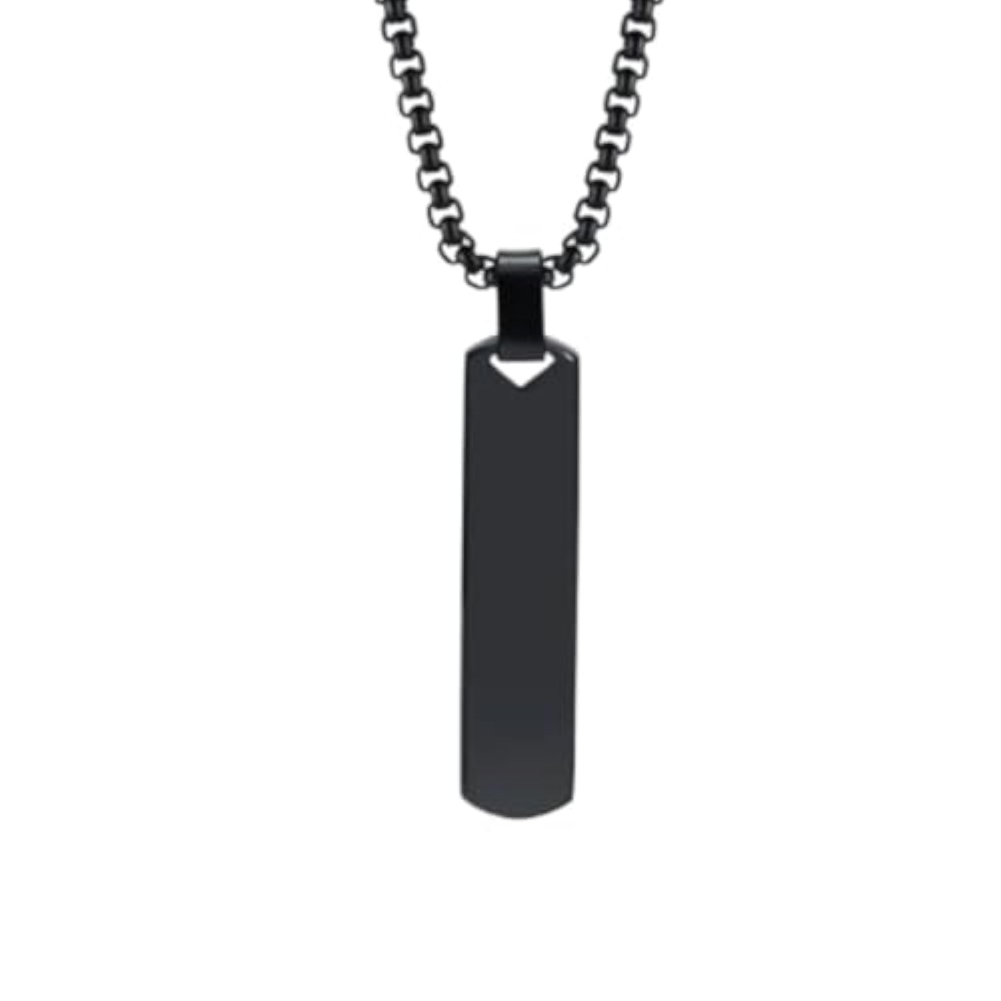 Men's Stainless Steel Bar Pendant Chain Necklace