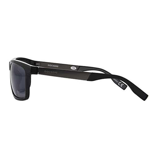 Image of DOCKERS Men's Flex Sunglasses Way Shape, Black Red, 59 mm