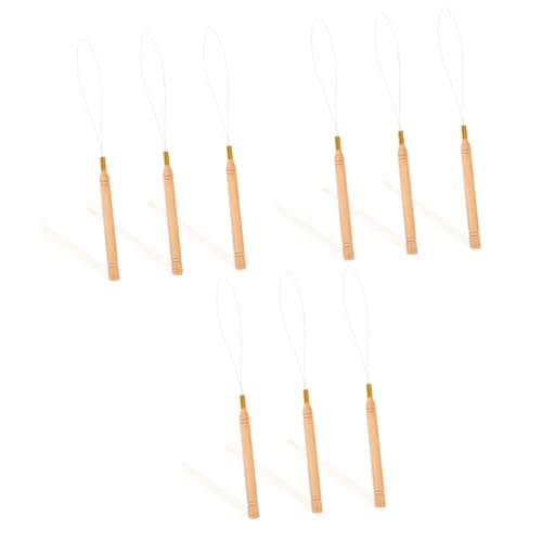 Veemoon Juego De 3 Extensiones De Cabello Con Aguja De Madera - Lazo y Gancho Para Enhebrar - Herramientas De DIY Para Perlas Microlink y Accesorios De Rebordear