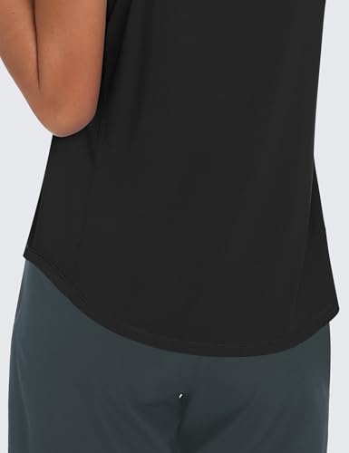 OYANUS Women's Summer Workout Tops Sleeveless Racerback Athletic Tank Top High Neck Loose Fit Running Gym Yoga Shirts4