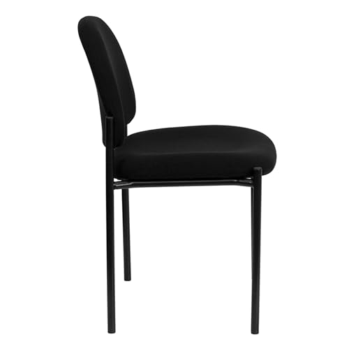 Flash Furniture Tania Comfort Black Fabric Stackable Steel Side Reception Chair