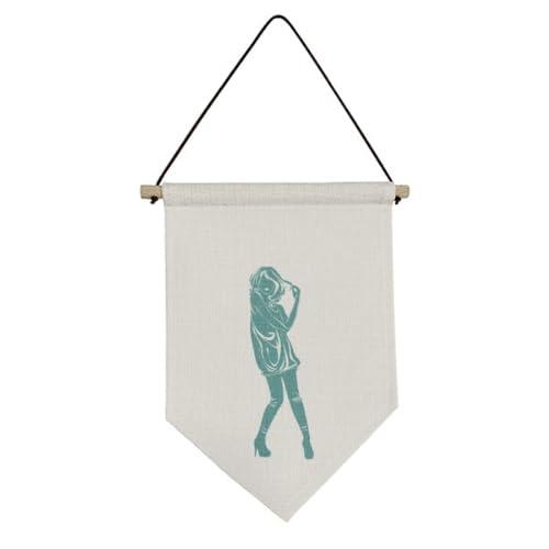 Drapeau en toile de décoration murale motif fille esthétique et belle femme