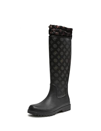 Guess Damen Reisa Gummistiefel, Black Brocat, 39 EU