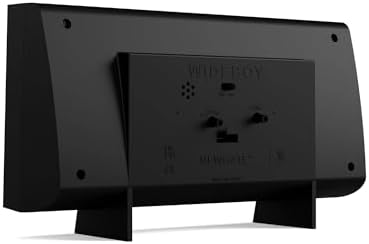NEWGATE® Wideboy Alarm Clock | Rectangular Retro Design | Black | Mid Century dial | Ideal for Bedside, Desk, Mantel or Shelf | Retro Bedroom & Office Accessory