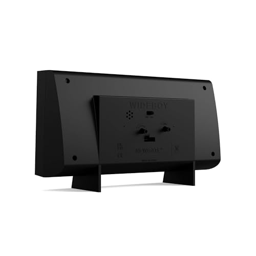 NEWGATE® Wideboy Alarm Clock | Rectangular Retro Design | Black | Mid Century dial | Ideal for Bedside, Desk, Mantel or Shelf | Retro Bedroom & Office Accessory