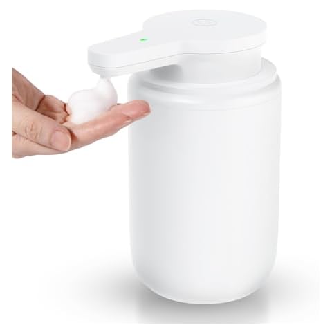 Automatic Foaming Soap Dispenser, Rechargeable Touchless Foam Hand Soap Dispenser for Bathroom, Soap Pump for Kitchen, Water-Resistant, Xmas Gift 10oz Cover