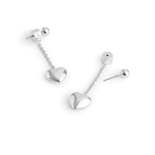 COACH Women's Signature Quilted Heart Front Back Earrings2