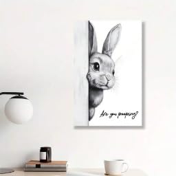 Décoration pour la maison : affiche humour lapin 50x70cm salon et salle de bain