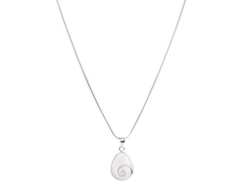 Vurmashop Collar Piedra Santa Lucía con Cadena de Plata - Collar Gota de Plata Ojo de Shiva - Colgante Plata de Ley para Mujer Cover