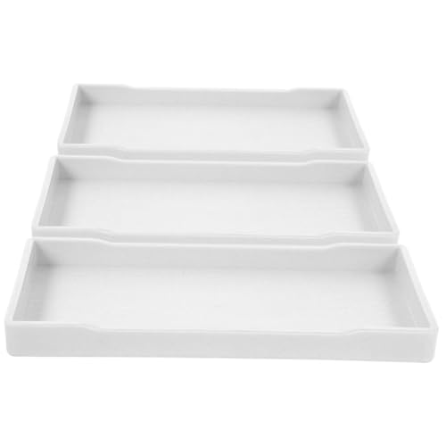 Happyyami 3pcs Delicate Finishing Bathroom Counter Tray Thickened Organizer for Home Decor Storage Tray for Perfume and Cosmetics Easy to Clean and Versatile Use