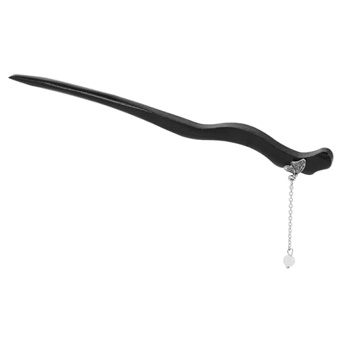 Abaodam 流蘇付き木製かんざし 和風髪飾り 伝統的中華デザイン 耐久性のある厚手ウッドヘアピン 女性用浴衣や着物に