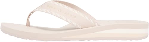 Tommy Hilfiger kvinnor HILFIGER WEBBING strand SANDAL FW0FW09038 Flip Flops, KHAKI (klassisk sten), 39, Kaki klassisk sten, 39 EU