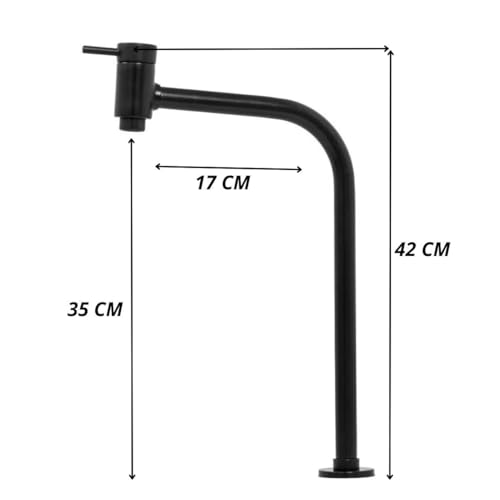 Torneira de mesa inox preta para cuba alta lavatório bancada de banheiro