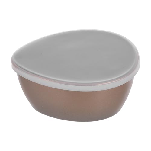 HOMSFOU Molde para Hornear y Cocinar al Vapor 320 Ml, Vaporera de Verduras para Microondas, Tazón de Acero al Carbono con Tapa de Silicona, Recipiente para Budines y Pasteles, Apto Horno