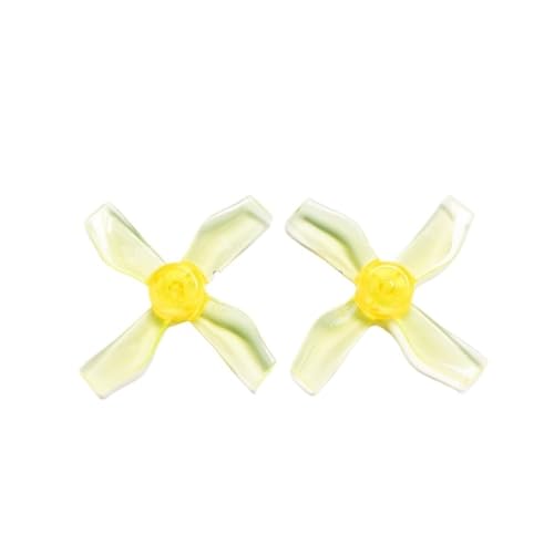 Hélices 31mm à 4 pales jaunes renforcées pour micro-drones 0703 à 1220