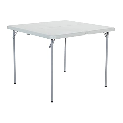 Office Star Resin 5-Piece Folding Square Table And Chair Set, Light Grey #TOP7