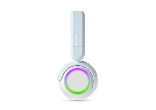 Image of Philips K4200 Lightweight On-Ear Wireless Kids Headphones - Built-in Mic, LED Lights, Safe Volume Limited, Audio Sharing, Foldable & Durable, Blue