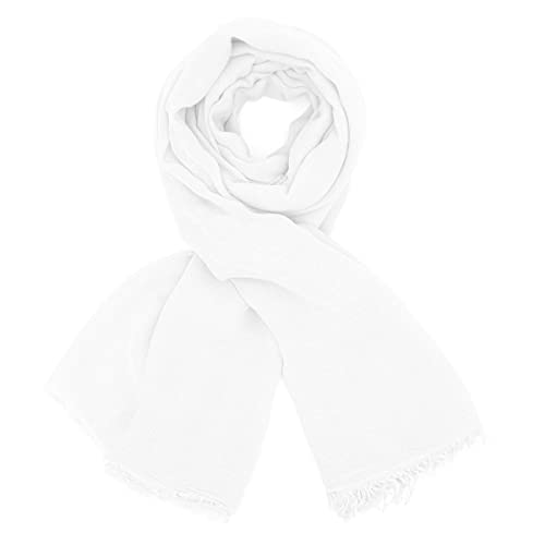 Colours & Beauty Écharpe Légère en Bambou Blanche Fabriqué en Italie | haussement d'épaules femme |Foulard d'été | Écharpe unisexe | Pashmina pour hommes et femmes | Châle d'été Cover