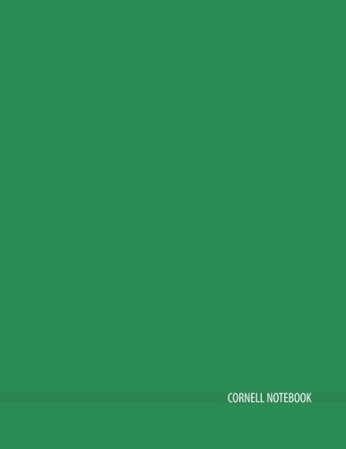 Cornell Notebook: Large 8.5"x11" - 150 Pages: Cornell Note-Taking System Paper For High School College University Students - Simple Minimalist Green Cover