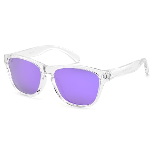 Image of COASION Classic Retro Kids Polarized Sunglasses for Boys & Girls Age 2-9 | UV400 Shatterproof Lightweight Sun Glasses with Brand Logo, Toddler Beach Outdoor Travel Sunnies, Children Summer Must-Haves