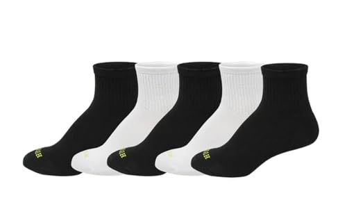 HUE Women's Mini Crew Cotton Blend Socks, Black & White, 5 pairs, One Size2