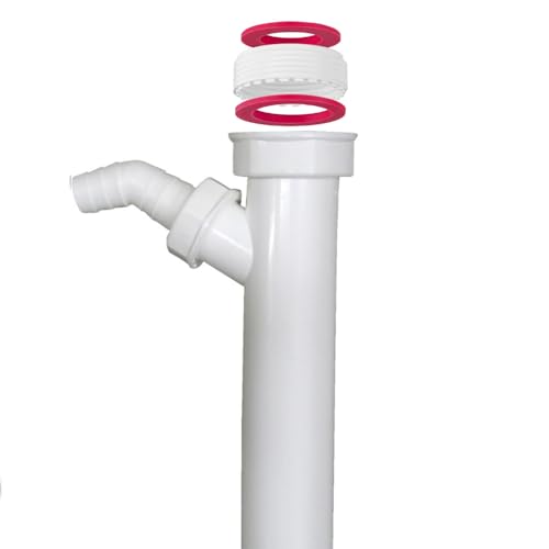 Schläfer 439001 | Canotto Sifone per Scarico Sottolavello, Tubo Regolabile con Raccordo Universale 1 1/2 e 1 1/4, Connettore per Attacco per Lavatrice e Lavastoviglie, in PVC Durevole e Resistente