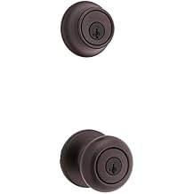 690 Cove Keyed Entry Knob and Single Cylinder Deadbolt Combo Pack featuring SmartKey in Venetian Bronze featuring Microban