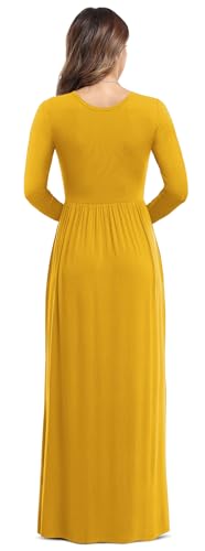 Image of VIISHOW Women's Long Sleeve Loose Plain Maxi Dresses Casual Long Dresses with Pockets