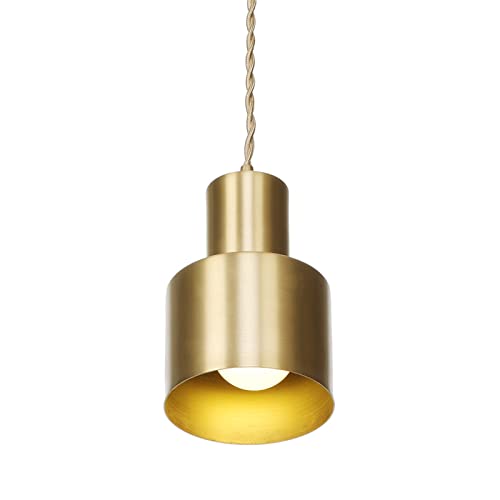 Lampe suspendue en cuivre doré HNVBDOPAE avec cordon réglable pour plafond
