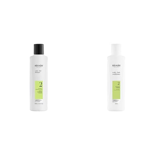 Nioxin Pack - Sistema 2 - Champú Fortalecedor (300 ml) + Acondicionador (300 ml) - Cabello Natural con Debilitamiento Avanzado - Biotina y Niacinamida