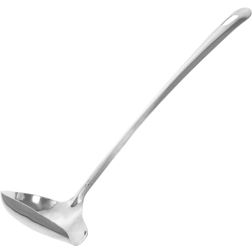 NUOBESTY Edelstahl Soßenlöffel mit Ausgießer Kreative Tischbesteck Sauce Spoon für Western Küche Spülmaschinengeeignet Glatte Oberfläche Elegantes Design