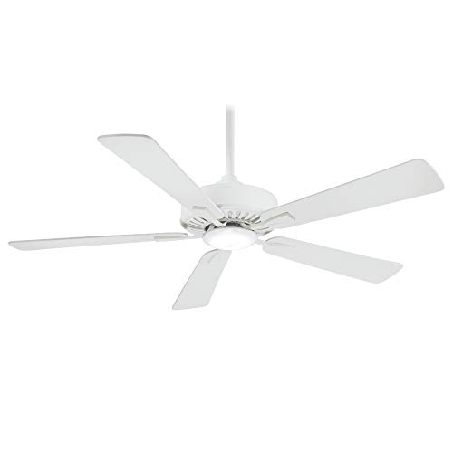 Minka-Aire F556L-WH Contractor Plus 52 Inch Ceiling Fan with Integrated 16W LED Light in White Finish