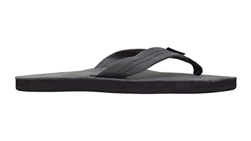 Rainbow Sandals Men's Premier Leather Single Layer Wide Strap With Arch, Premier Black, Men's X-Large / 11-12 D(M) Us #TOP4