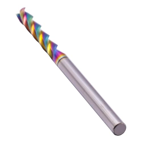 Image of 1 /4 inch 3 Flute Solid Carbide Long End Mill, 4 inch Overall Length, DLC Coated | 37 Helix, 1 /4 inch Cutting Dia, 1 /4 inch Shank Dia, 1-1 /2 inch Length of Cut for Milling Aluminum and Copper, Square End