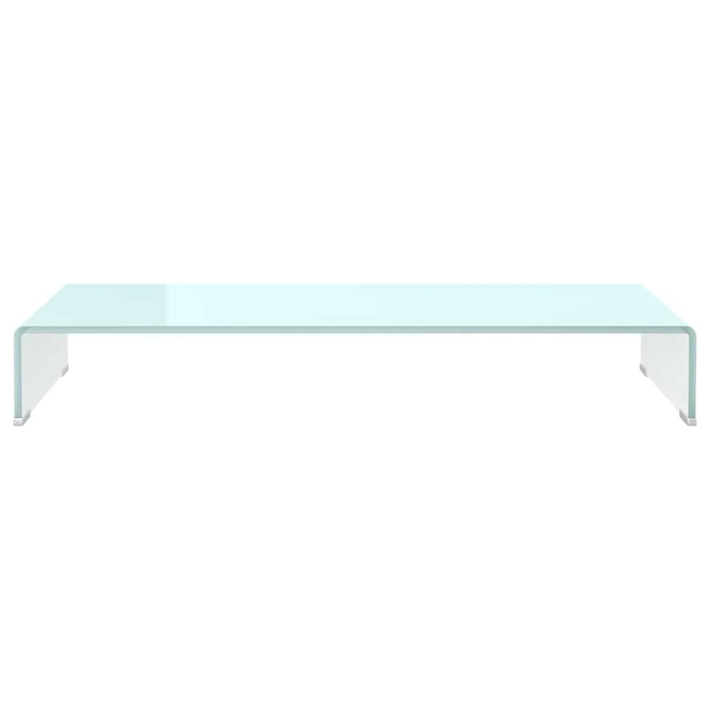 Leasha Rehausseur Écran PC Bureau, Réhausseur d'Écran Support de Moniteur 90x30x13 cm verre vert