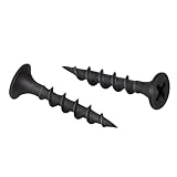 #8 x 1 Drywall Screws Coarse Thread Black Phosphate Coated Flat Head Fast Self Tapping Wood Screws for Drywall, Wood and Furniture, 100 PCS