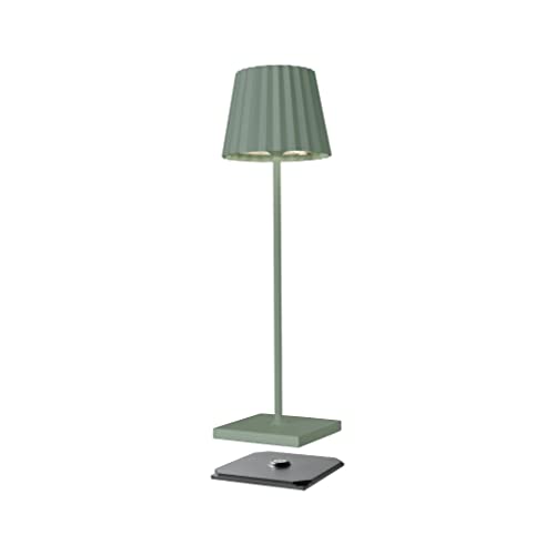 sompex Troll 2.0 LED Gartentischleuchte | Akkubetrieben | Aluminium | Dimmbar | Spritzwasserschutz | Inkl. Ladestation, Farbe:grün