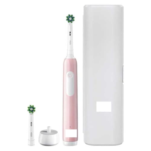 Oral-B Pro 1 Electric Toothbrush with 3D Cleaning, Gifts for Women/Men, 1 Toothbrush Head & Travel Case, Gum Pressure Control, 2 Pin UK Plug, Pink
