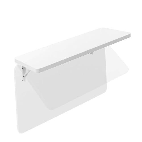 Mesa plegable, mesa de trabajo compacta, escritorio plegable para espacios pequeños, oficina, estudio, cocina, restaurante, bar en casa, 60 x 40 cm, color blanco, diseño que ahorra espacio