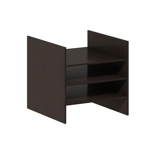 Image of Furinno Cubicle 3-Shelf Cube Insert, Cube Organizer, Black Oak | Shelf Dividers, Fits into Furinno Extra Thick Cubes, for Organizers and Storage (Does not fit IKEA Kallax Shelving)